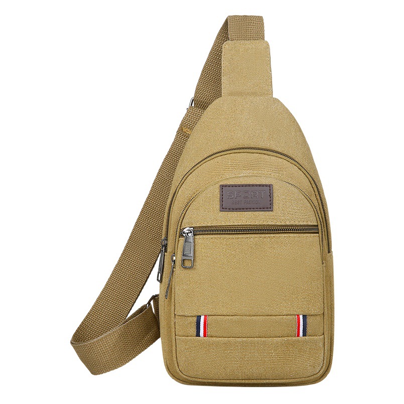 Canvas mobile phone chest bag messenger bag lightweight Leisure outdoor sports shoulder bag business wallet waist bag small backpack
