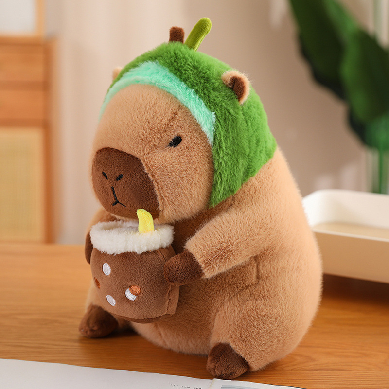 En línea de dibujos animados celebridad en stock transformación capybara puerta agua conejillo Guinea pan aguacate dinosaurio flor muñeca juguete felpa