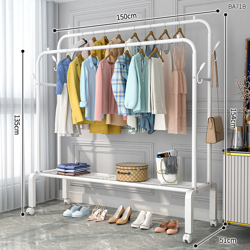 150CM 흰색 이중 극 + 단일 레이어 보관망