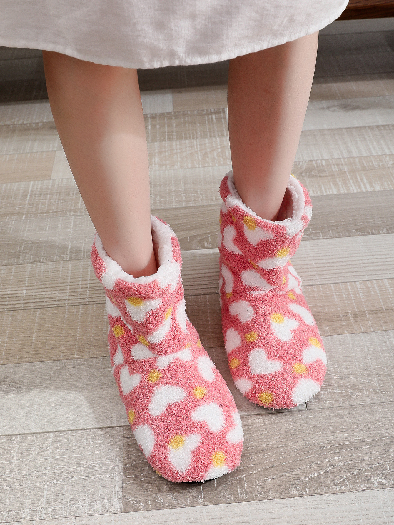 Invierno alta punta redonda punta cerrada plana talón inicio color sólido Otoño e Invierno boca profunda gruesa inferior rojo zapatillas Botas