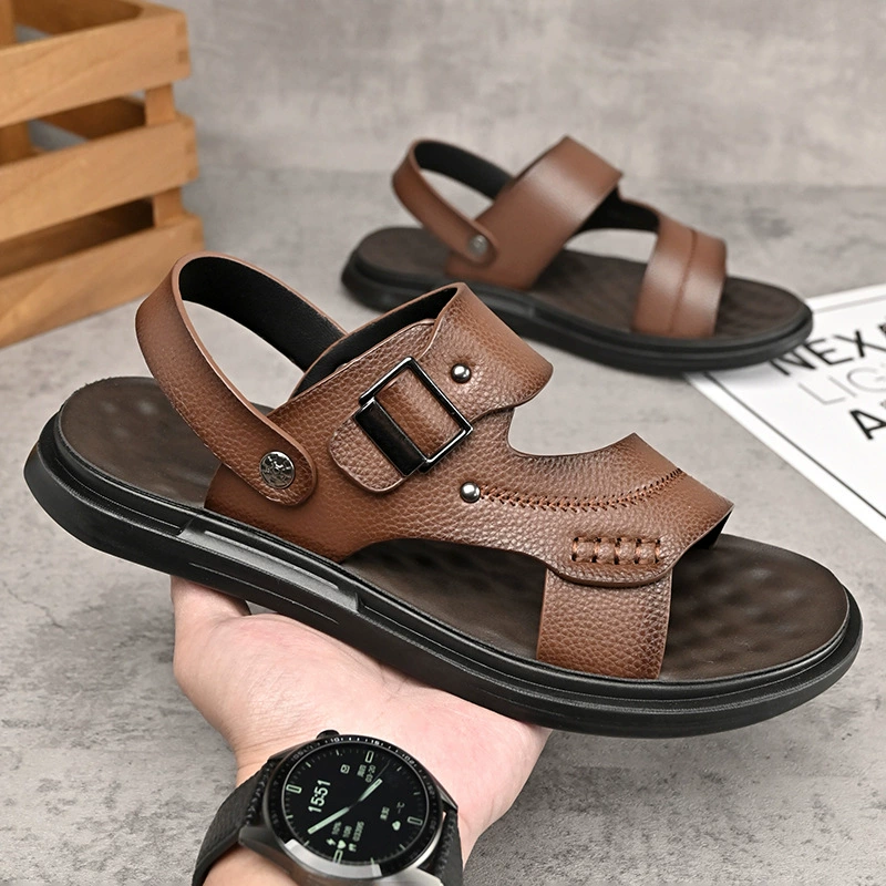 Производители прямых ботинок сандалии мужские летние мягкие кожаные мужские сандалии