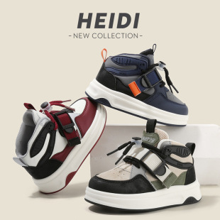 Children's Sports Shoes 2025 Spring & Fall Boys' Casual Sneakers High-Top Girls' Bread Shoes Dopamine Baby Dad Shoes