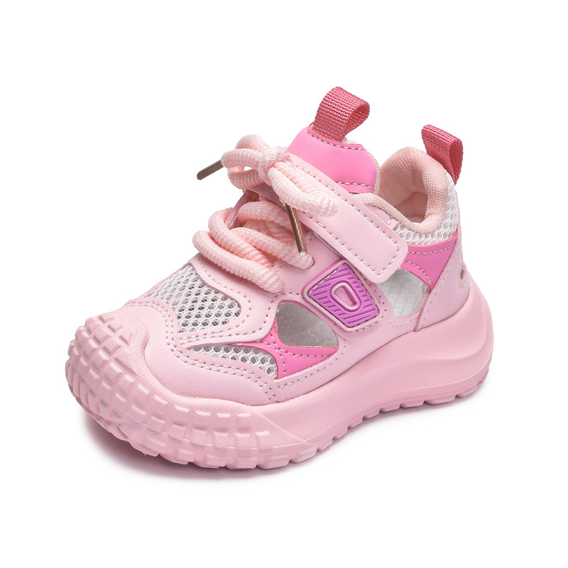 Zapatos de malla transpirables de una sola red 2025 verano nuevos zapatos casuales para niños, niños y niñas, sandalias deportivas Baotou al por mayor