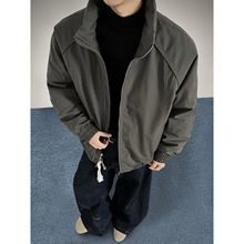 2025冬季新款男士立领棉服男式棉衣男式外套工装建议纯色薄款棉服