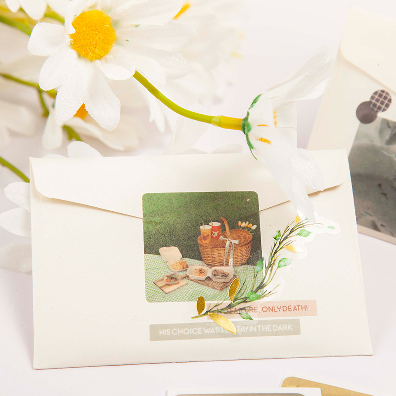 Un hermoso día te está esperando en la futura serie de tres cuadrículas largas estilo ins pegatinas libro decoración DIY 8