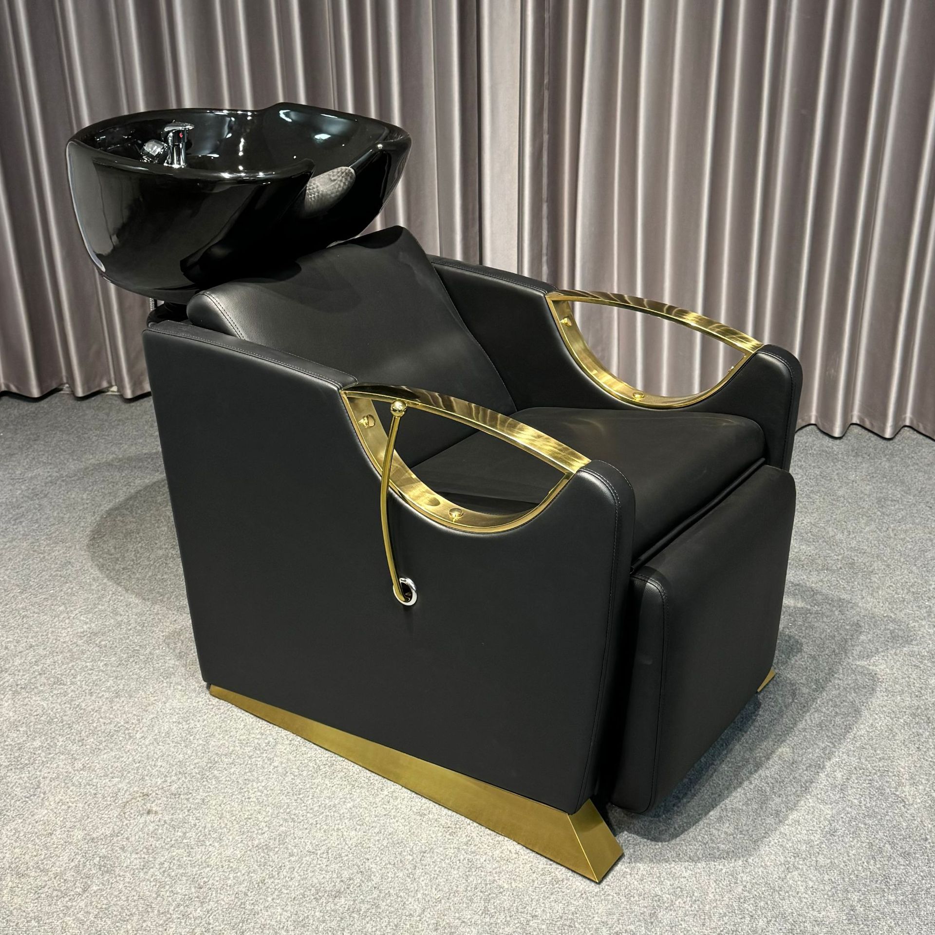 Exportación a salones de belleza europeos y americanos Silla de descarga rápida para sentarse Champú para sentarse Silla de champú Silla de estilo europeo conveniente