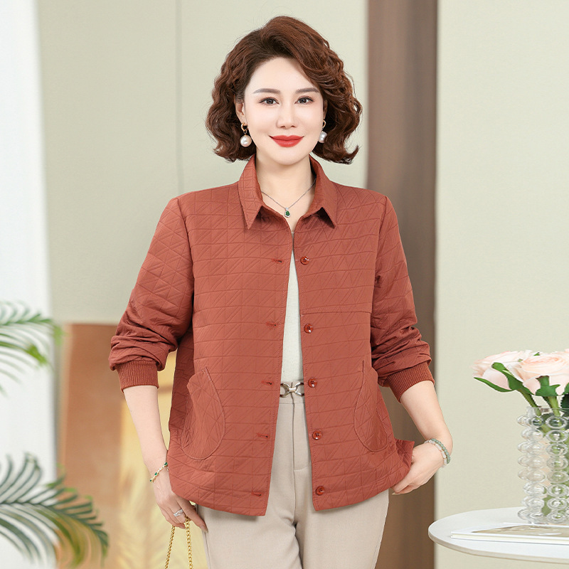 妈妈秋装2025新款夹克开衫40岁50中老年女装春秋风衣外套短款上衣|undefined