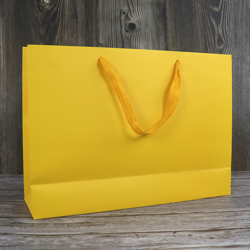 Portable Paper Bag Orange Birthday Gift Fashion Shopping Bag Printable logo Large Kraft Paper Gift Bag