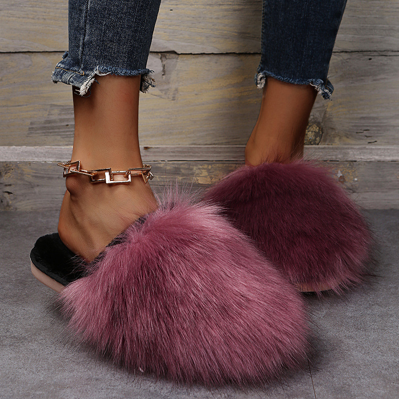 Imitation Fox Fur Thermal Slipper NSKJX104858