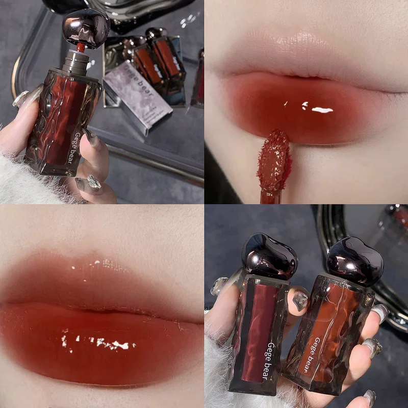 Gege Bear Gogo Glacier Lava Link Lip Glaze Water, увлажнение, легко наносить цвет, зеркальная помада-блеск