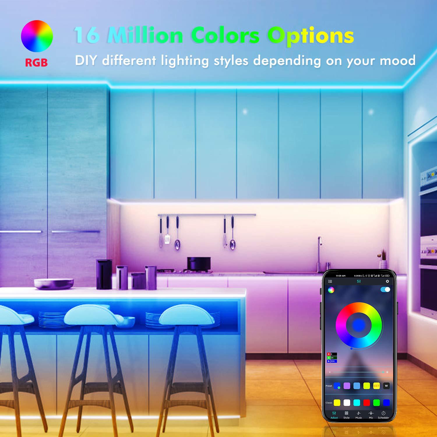 5Vled16 Lampenfassung Bluetooth 24 Tasten 3535 selbstklebend RGB Farbwechsel Schlafzimmer Kleiderschrank Heimdekoration LED-Streifen