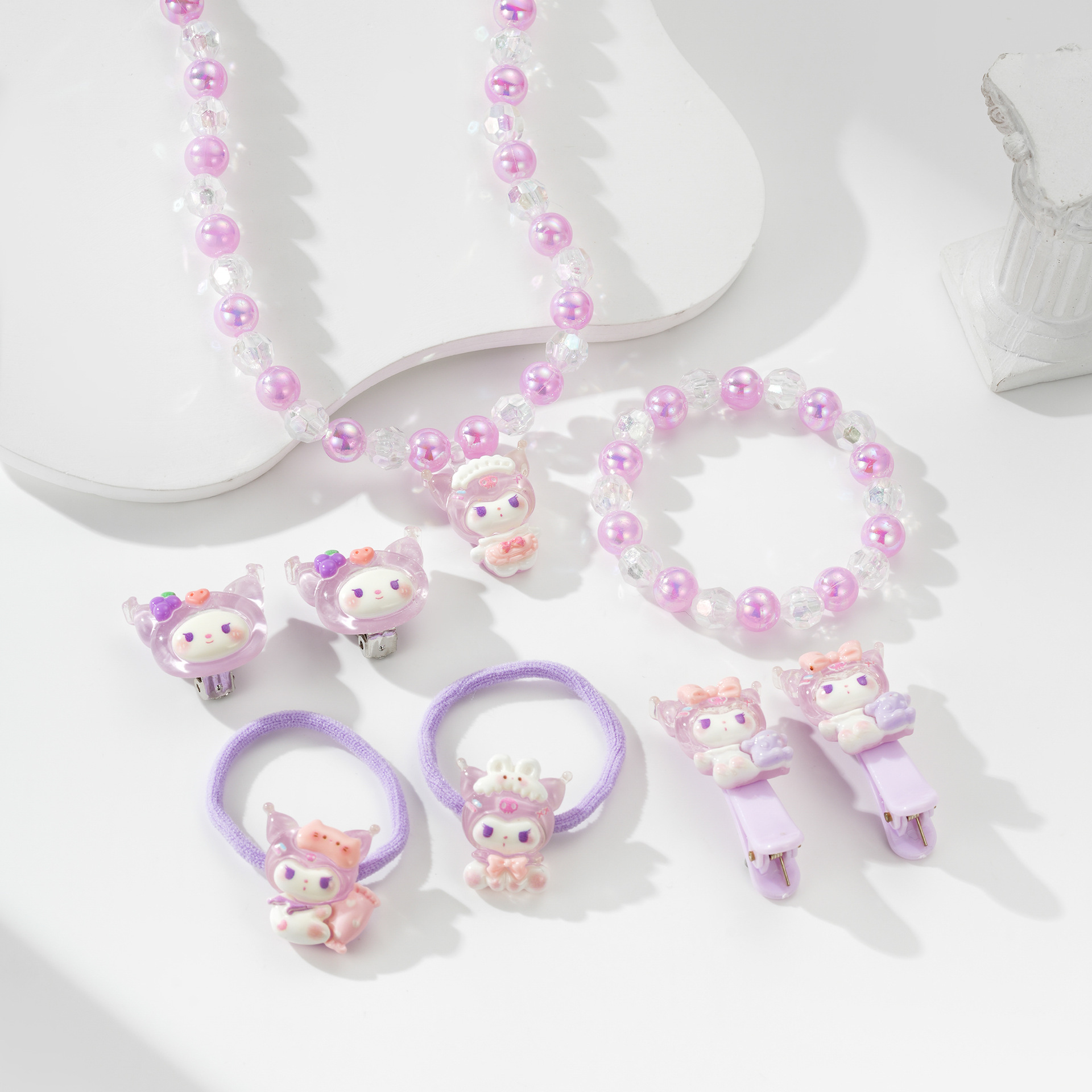 Comercio exterior transfronterizo pulseras de niños colgante de cuentas de color joyas de mano ABS antiperlas joyas de 5 piezas para mujeres