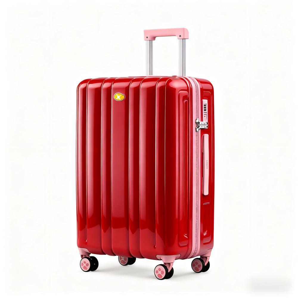 Vali nhựa PC 20 inch họa tiết sọc dọc cổ điển, chống trầy xước, chịu lực tốt — màu đen