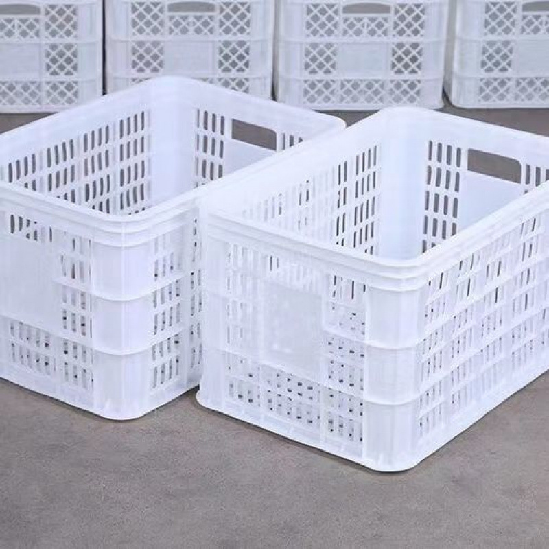 スイカバスケット長方形中空大型エクスプレスボックスターンオーバー収納プラスチック野菜と果物の輸送バスケット|undefined
