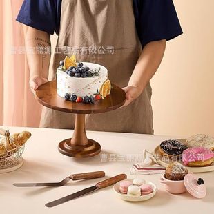Cross-Border Wooden Small Cake Bread Storage Tray Dessert Table Tall Egg Party Cake Tray Dessert Wooden Display Stand
