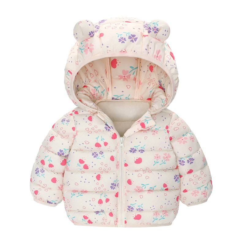 Chaqueta acolchada de algodón para bebés Otoño e Invierno chaqueta acolchada de algodón superior de oreja de dibujos animados chaqueta acolchada de algodón