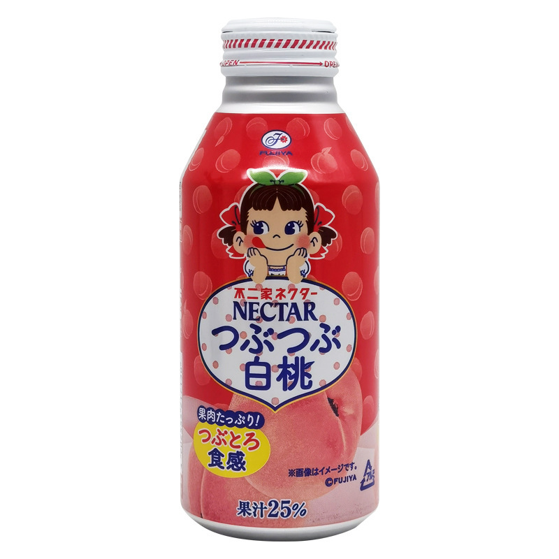 日本輸入不二家nectar白桃ジュース25% 桃味水蜜桃果肉ネットレッド飲料380ml|undefined