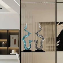 新中式玄关装饰摆件现代轻奢风生水起办公室电视柜落地装饰品客厅