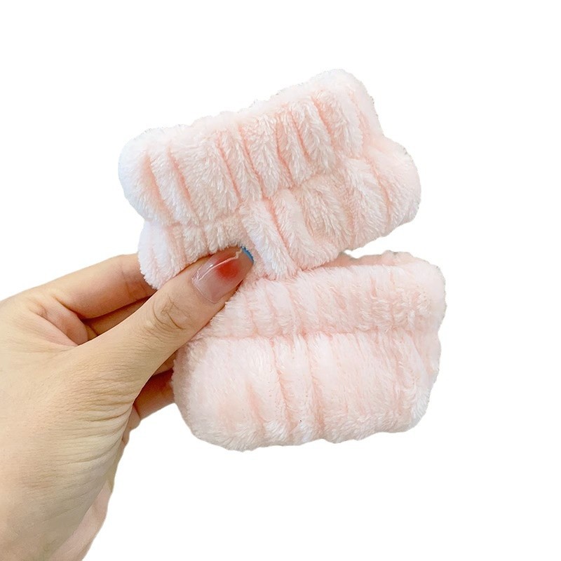 Mangas Arteque absorbente de agua a prueba de humedad Lavado facial femenino Pulsera Lavado Manga a prueba de salpicaduras Ejercicio Pulsera de limpieza de sudor Lazo para el cabello de felpa