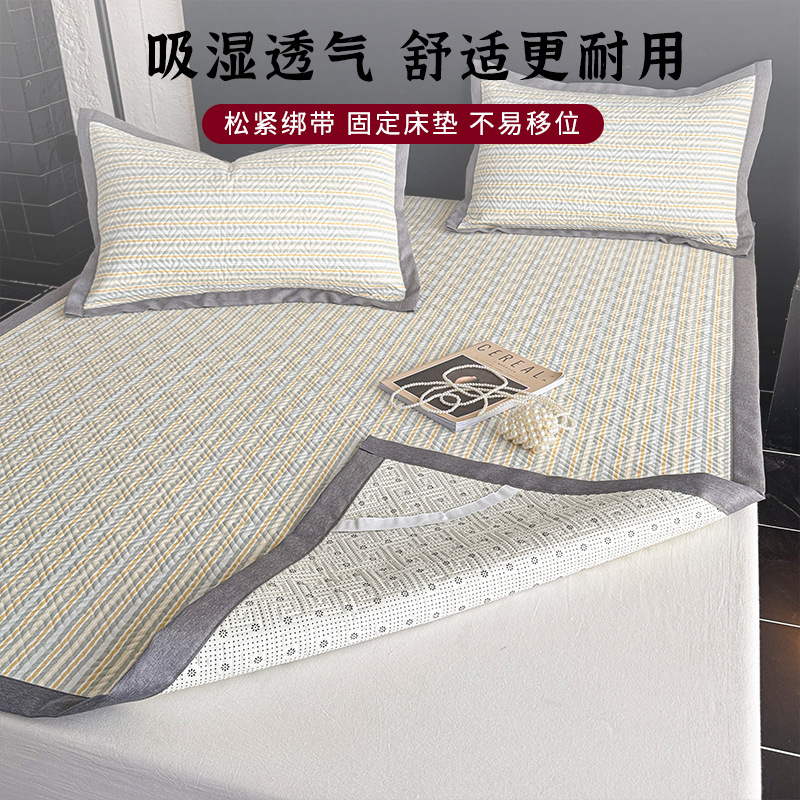 Sábana de tela gruesa vieja de algodón de verano pieza única 100 colchones individuales de algodón, funda de almohada individual, juego de tres piezas, nuevo estilo 2025