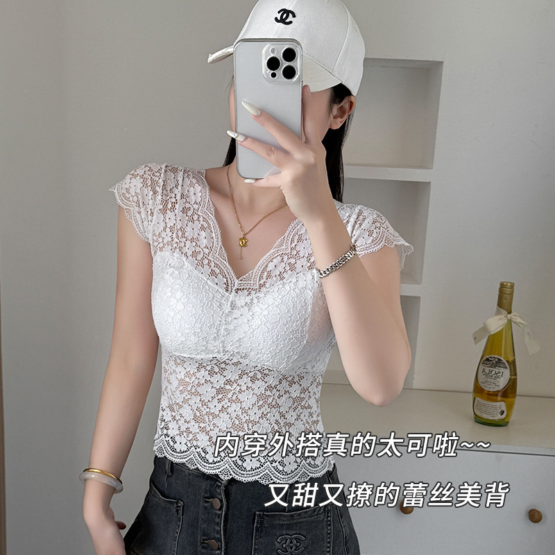 Sexy Lace Sling Base Vest Top Inner Wearing Outer Wearing Women's Belt Chest Pad Anti-walking Sleeveless Underwear Sexy Lace Sling Base Vest Top Inner Wearing Outer Wearing Women's Belt Chest Pad Anti-walking Sleeveless Underwear