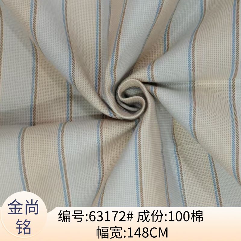 2027年新款全棉色织条纹衬衫面料 原版特殊纯棉条子布料