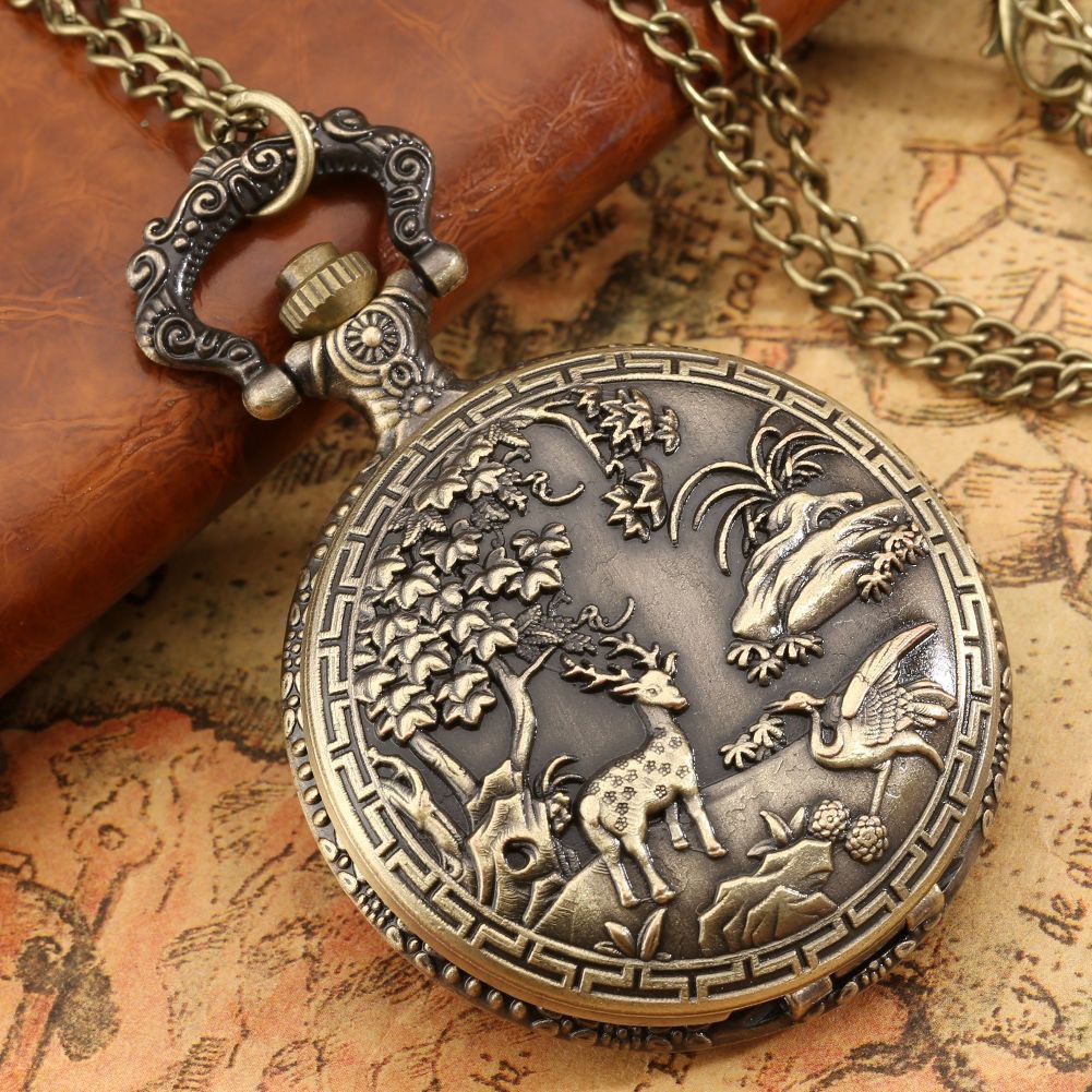 60g Weight Plastic Mirror Material Pocket Watch Classification Pointer Display Type Round Dial Shape Holiday, Daily Occasion Quartz Movement Geometric Pattern All Seasons Season Unisex Gender Vintage Style Style Vintage Style Geometric Quartz Pocket Watch 14