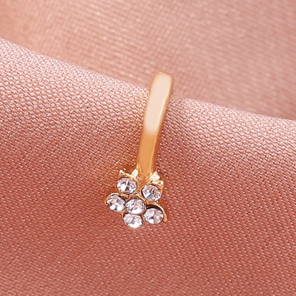 Fashion Alloy Diamond U-shaped Golden Plum Snowflake Star Fake Nose Clip display picture 1