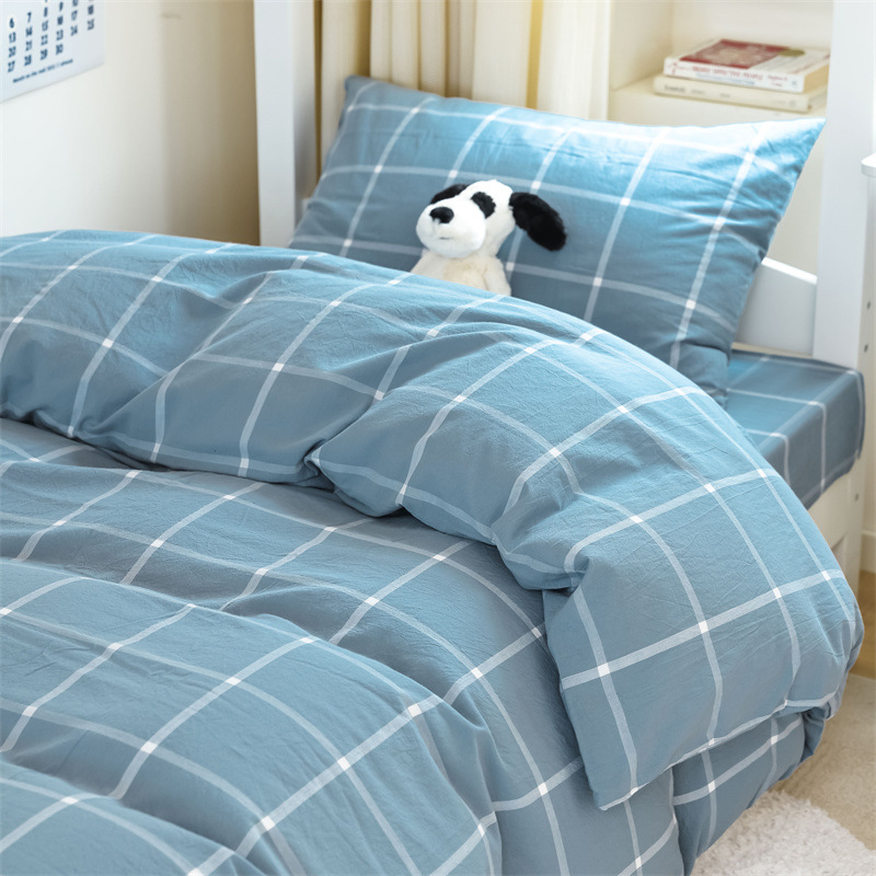 Ropa de cama, dormitorio de estudiantes, traje de tres piezas, algodón puro, 2025, sábanas nuevas, funda de edredón, universal para todas las estaciones