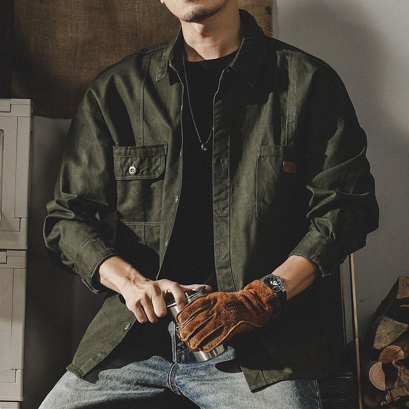 Heavy-Duty Vintage Men's Tough Guy Hunting Shirt for Men, Spring and Autumn Coach Style Heavy-Duty Vintage Men's Tough Guy Hunting Shirt for Men, Spring and Autumn Coach Style