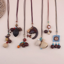 橡果挂链长款吊坠毛衣链森系植物干果清新田园风坚果种子挂饰项链