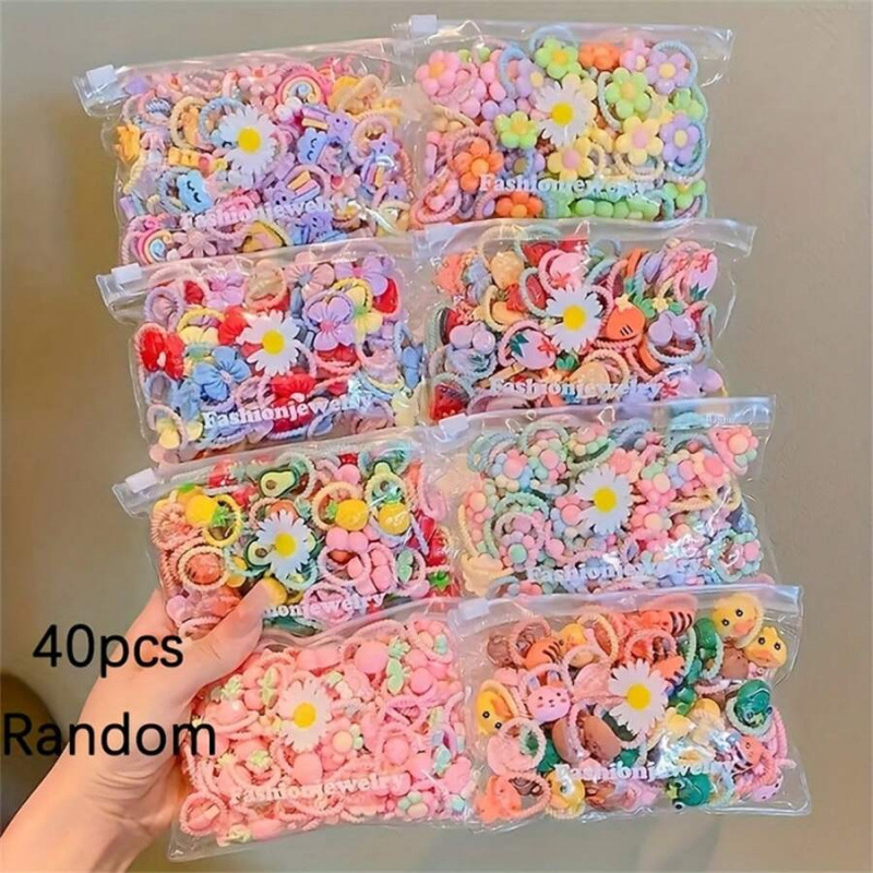 Scrunchies Set para mujeres y niñas Colorful Elastic