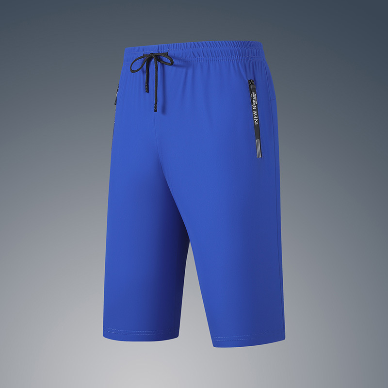 Pantalones de seda helada de verano para hombre, talla europea, talla grande, de secado rápido, informales, transpirables para deportes al aire libre, comercio exterior.