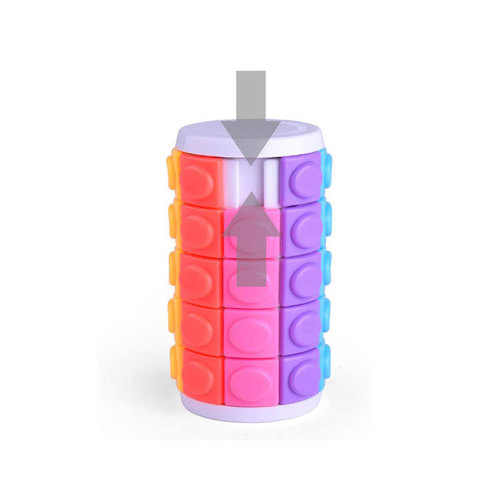 Amazon best-selling 3D rotating cylindrical magic cube children's intelligence sliding tower stress relief magic cube gift toy