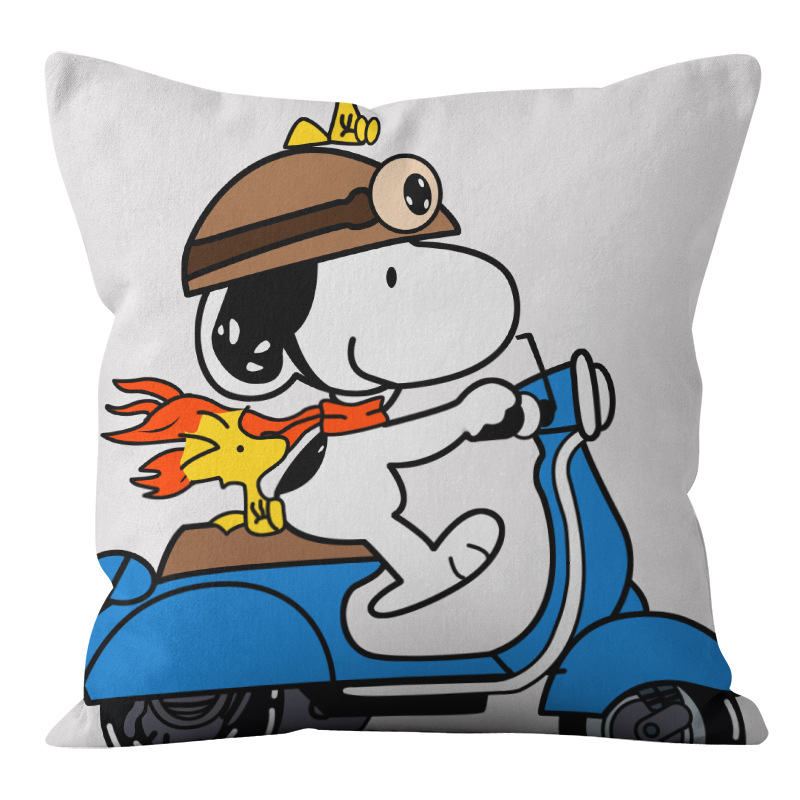 Animación dibujos animados Snoopy almohada cubierta sofá sala de estar dormitorio cojín almohada decoración del hogar simple almohada cubierta