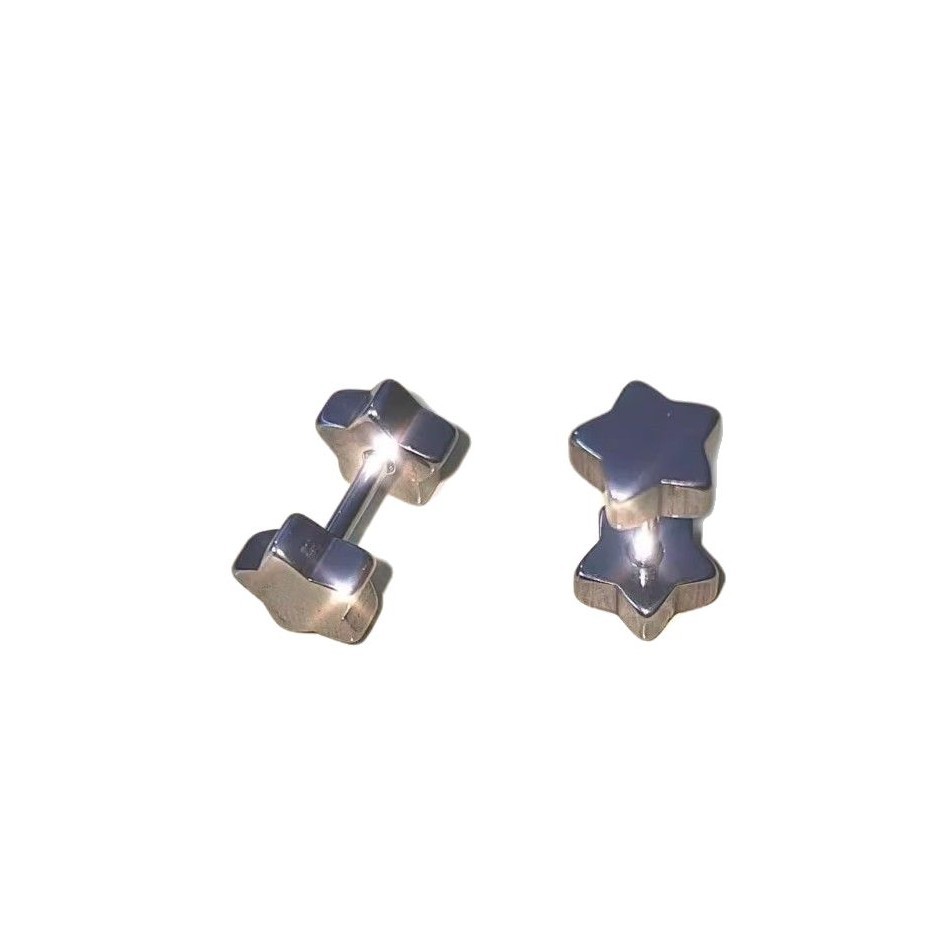 Orecchini a lobo a forma di stella in acciaio inox donna_voghion.com
