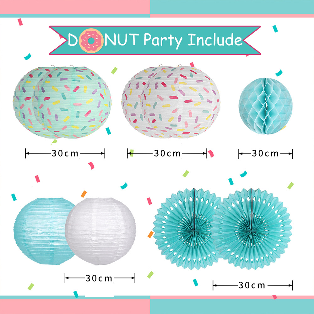 Amazon Donut Paper Linterns Kids Colorful Honeycomb Kids Kids Christmas Party Decoration Atmosphere