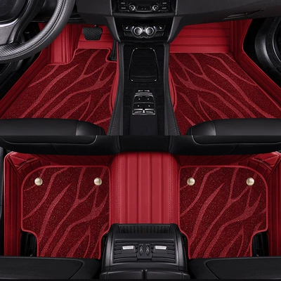 Modelə uyğun ayaqaltı, foot mat special 22 Lincoln - standard-high-end-craft-50-wide-horizontal-bar-double-layer-wine-red-starry-sky-blanket-wine-red