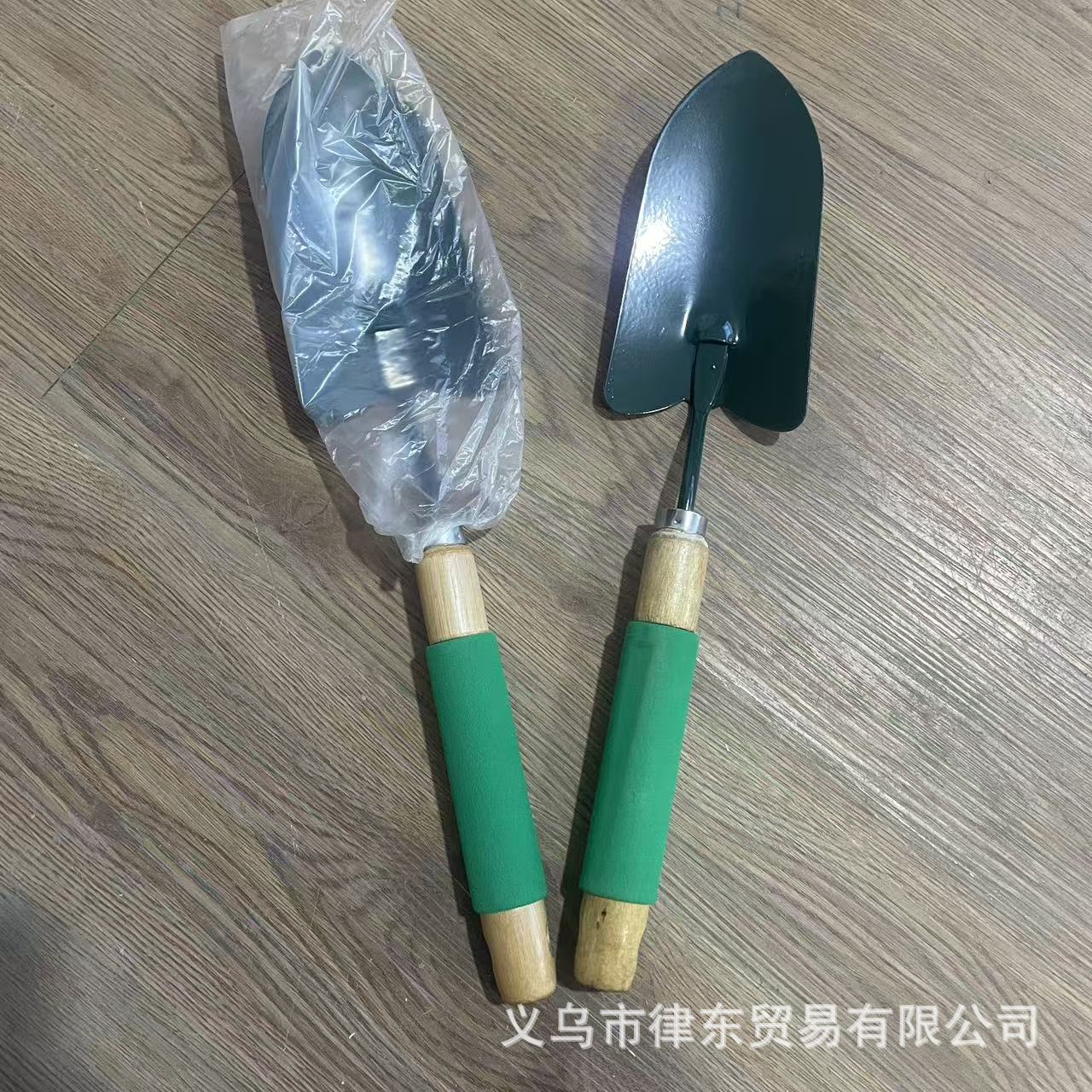 Herramientas de plantación de jardinería de 36cm de longitud total, pala de flores de punta grande, asa de madera, pala pequeña, pala pequeña