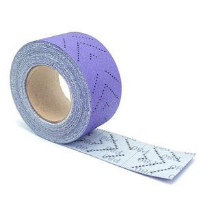 PC77 thin film purple sand porous 70mm x 6m ceramic cyclone sandpaper purple strip polishing sheet flocking sandpaper roll