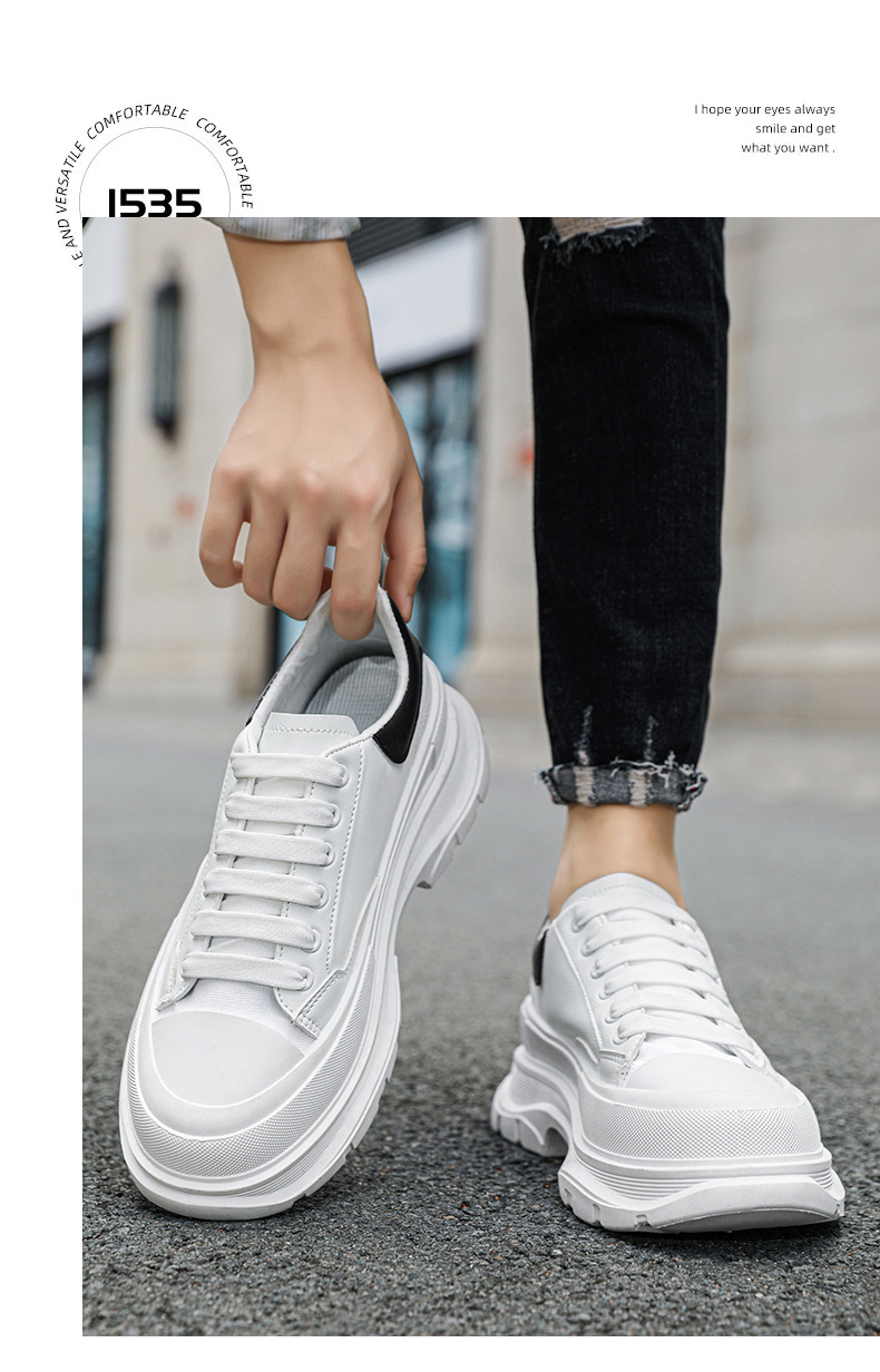 p9Shoes pour hommes automne nouvelles chaussures de sport décontractées pour hommes chaussures basses en cuir plate-forme à semelles épaisses baskets pour hommes Mc Queen chaussures blanches_voghion.com