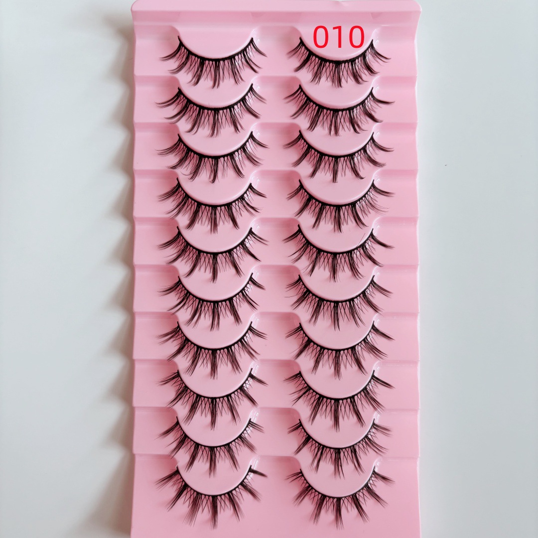 10 pares de sentimientos de la madre de tallo duro cómics Little Devil pestañas postizas Las pestañas postizas de tallo duro pueden soportar pestañas postizas