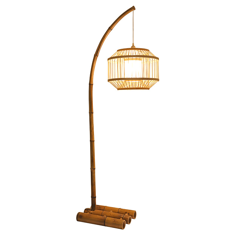 Nueva atmósfera de sala de estar de estilo chino, dormitorio Zen, restaurante de hotel, salón de té B&B de estilo japonés, lámpara de pie antigua medieval wabi-sabi