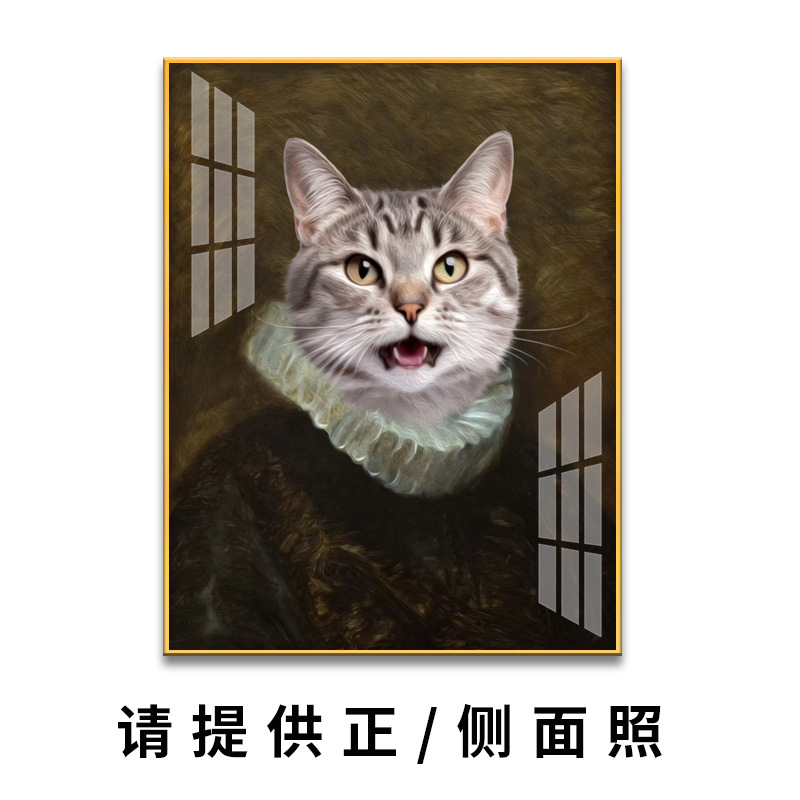 萌宠入油画宠物画像来图照片变肖像画猫猫狗狗兔子动物礼物纪念画