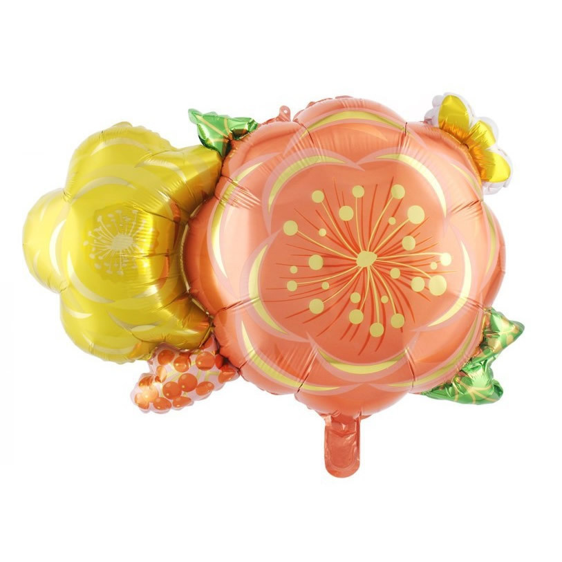 Lado volando mariposa mariquita flor película de aluminio globo decoración de la fiesta de cumpleaños de los niños forma de mariposa globo al por mayor