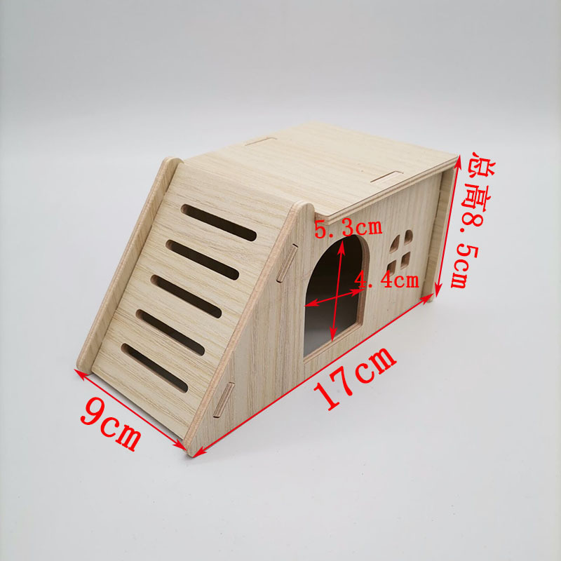 Hámster de madera suministros paisajismo hámster nido mini muebles decoración Villa madera maciza pequeña casa otoño
