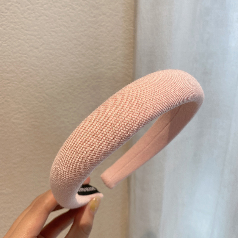 韓国風つば広スポンジ無地ヘアフープ、頭頂部の高い女性向け、夏のネットセレブ、新しいネットセレブヘアプレスヘッドバンド、外出に多用途|undefined