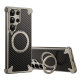 Cross-border Applicable Samsung S25Ultra Carbon Fiber Mobile Phone Case Metal Magnetic Rotating Bracket One-grain Shell Protective Cover