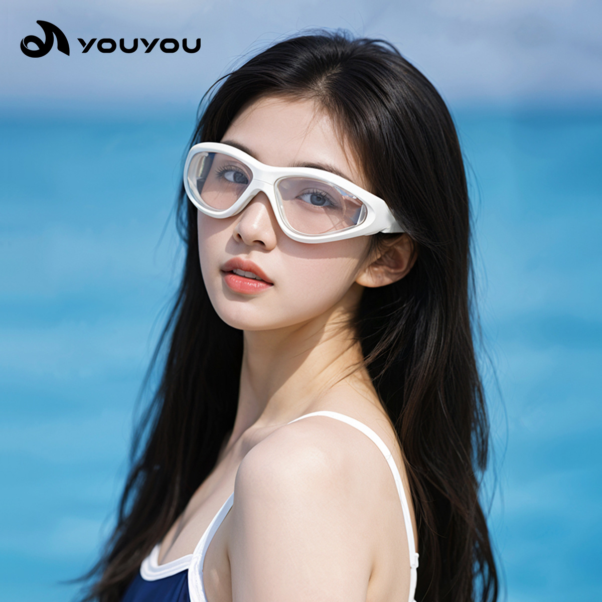 Juego de Gafas y Gorro de Natación para Mujer de Policarbonato, Antiempañante e Impermeable, para Natación y Buceo