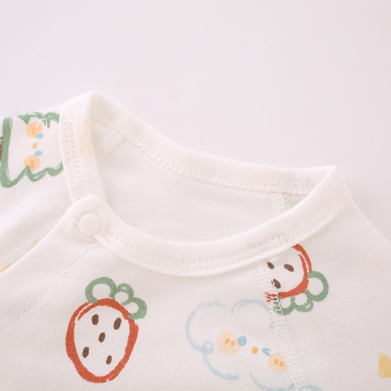 Ropa de media espalda recién nacido Four Seasons Algodón puro sin hueso bebé camisa de media manga bebé monje ropa Pijamas